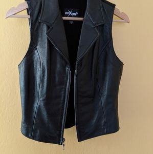 Genuine leather vest, size S
